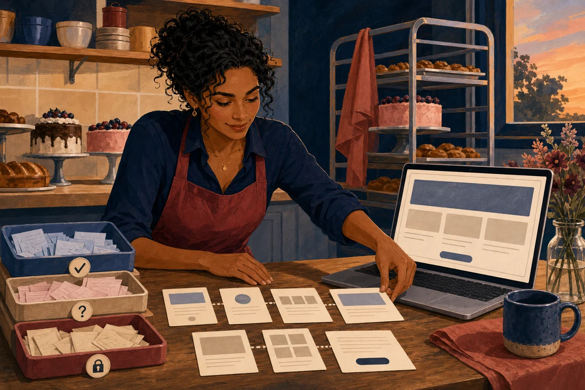 Maya turns scattered bakery notes into one bounded project card.